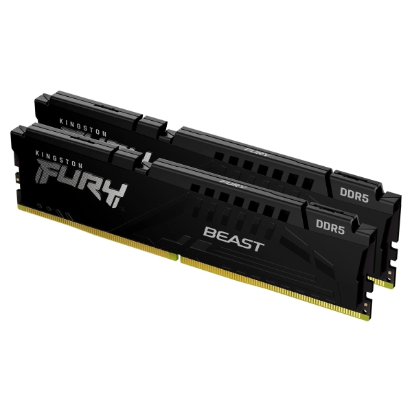Pamięć RAM Kingston Fury Beast Black DDR5 6400 32GB (2x16GB) (KF564C32BBEK2-32) cena - zdjęcie 1
