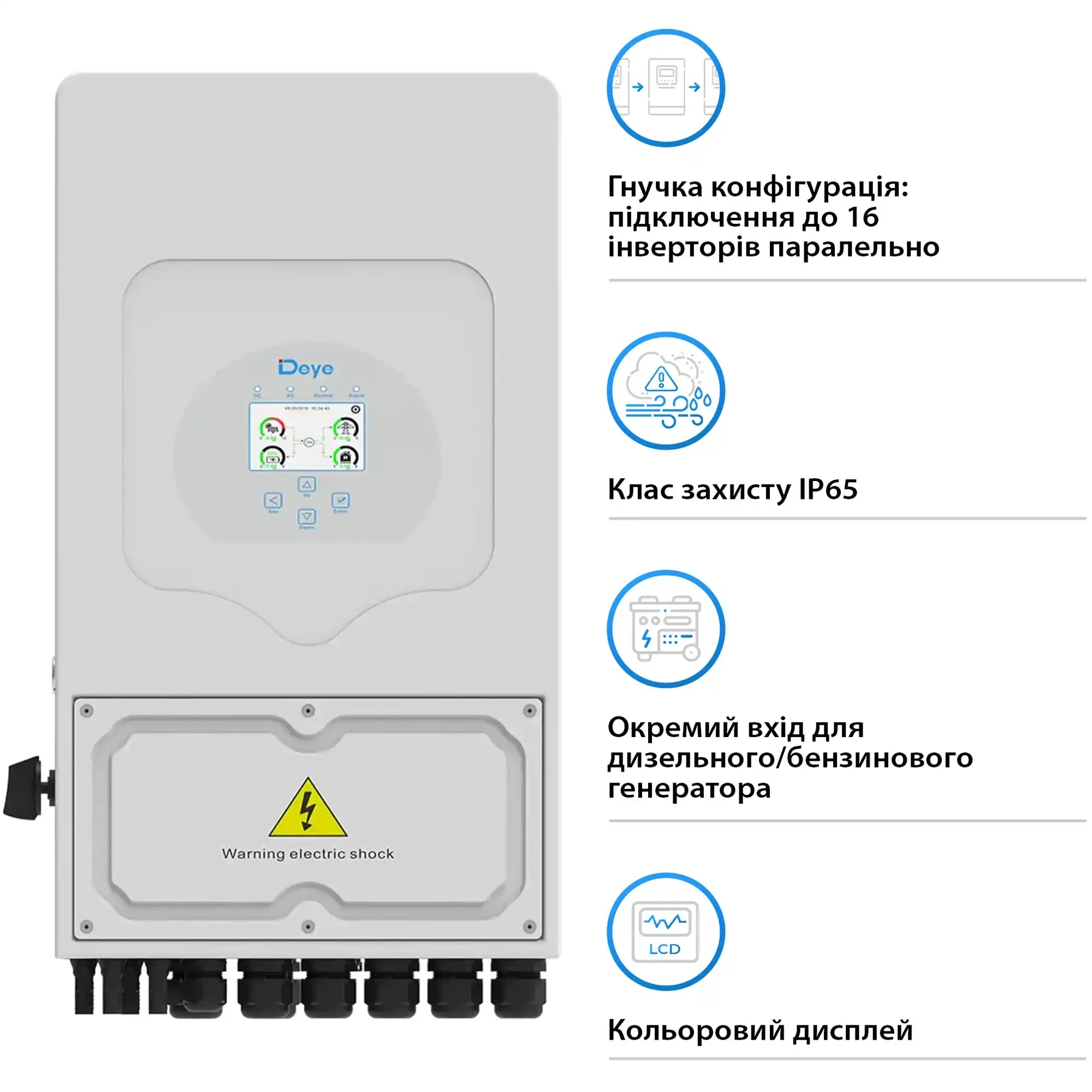 Falownik hybrydowy DEYE SUN-8K-SG05LP1-EU-AM2-P 8kW LV-battery 48V 2 MPPT Wi-Fi 230V 1-fazowy (SUN-8K-SG05LP1-EU-AM2-P) cena - zdjęcie 4