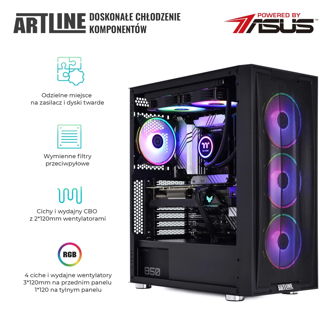 Komputer gamingowy ARTLINE Gaming X99 i9 12900KF RTX 4080 16GB GR3242Win cena - zdjęcie 3