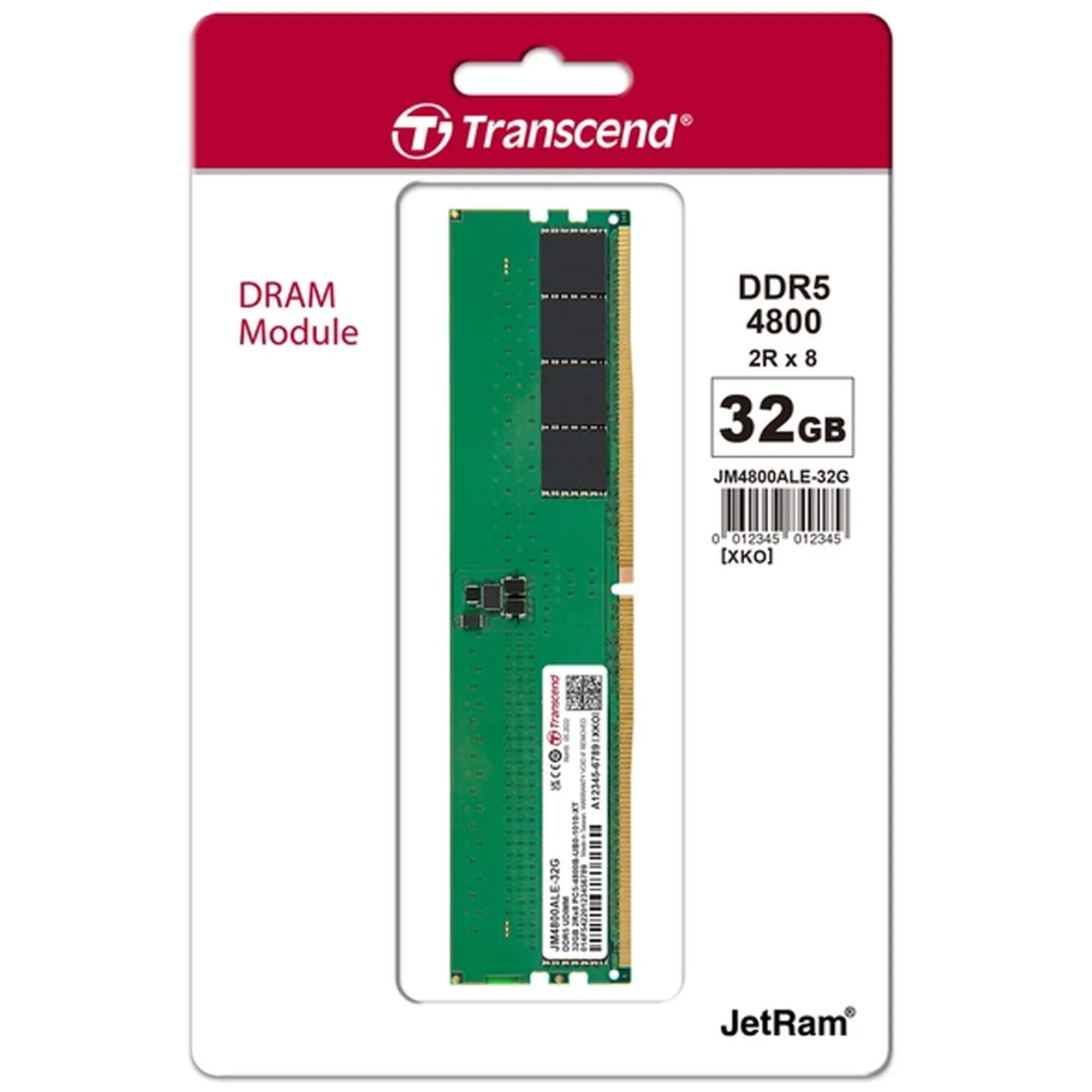 Moduł pamięci Transcend JetRAM DDR5 4800 32GB CL40 (JM4800ALE-32G) cena - zdjęcie 1