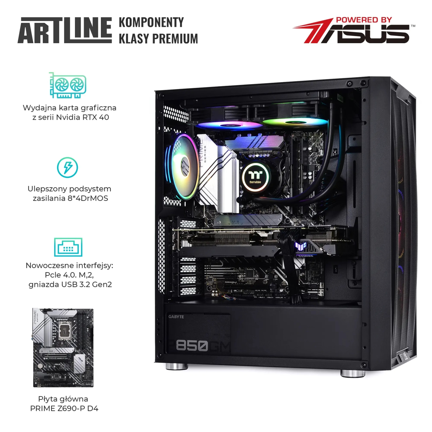 Komputer gamingowy ARTLINE Gaming X99 i9 12900KF RTX 4080 16GB GR641010Win cena - zdjęcie 4