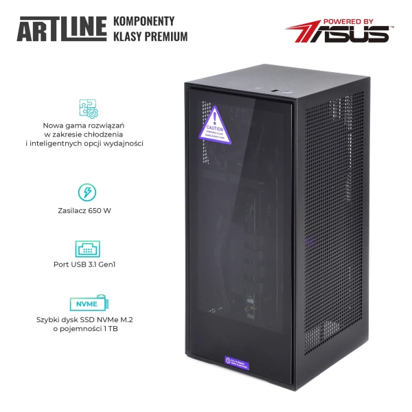 Komputer gamingowy ARTLINE Overlord H1 i5 12400F RX 6600 8GB H11610 cena - zdjęcie 2