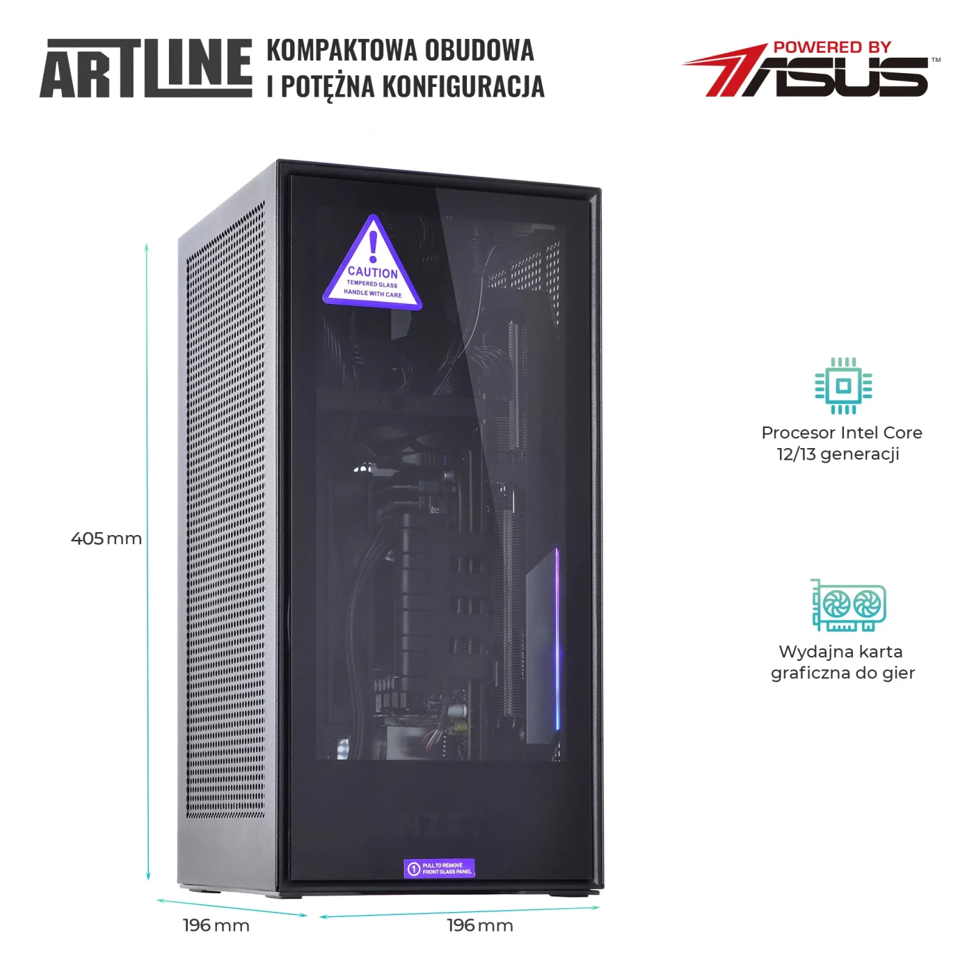 Komputer gamingowy ARTLINE Overlord H1 i7 12700F RTX 3060 12GB H11610 cena - zdjęcie 4