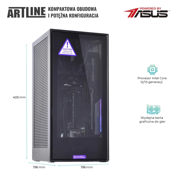 Komputer gamingowy ARTLINE Overlord H1 i7 12700F RTX 3060 12GB H13210 cena - zdjęcie 4