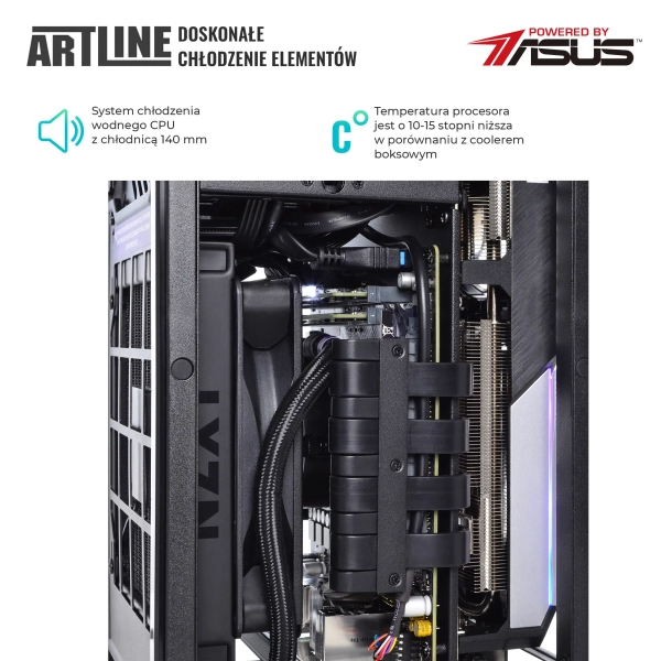 Komputer gamingowy ARTLINE Overlord H1 i7 12700F RX 6600 8GB H11610 cena - zdjęcie 3