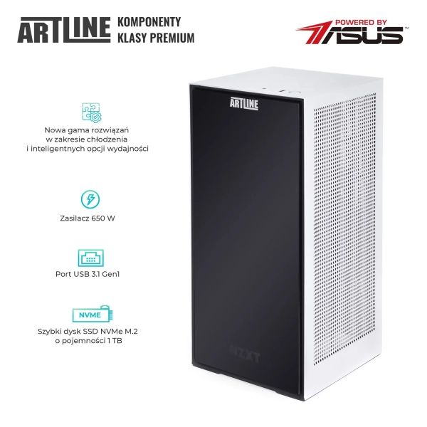 Komputer gamingowy ARTLINE Overlord H1 Ryzen 5 5600X RTX 3060 Ti 8GB H1W1610 cena - zdjęcie 2